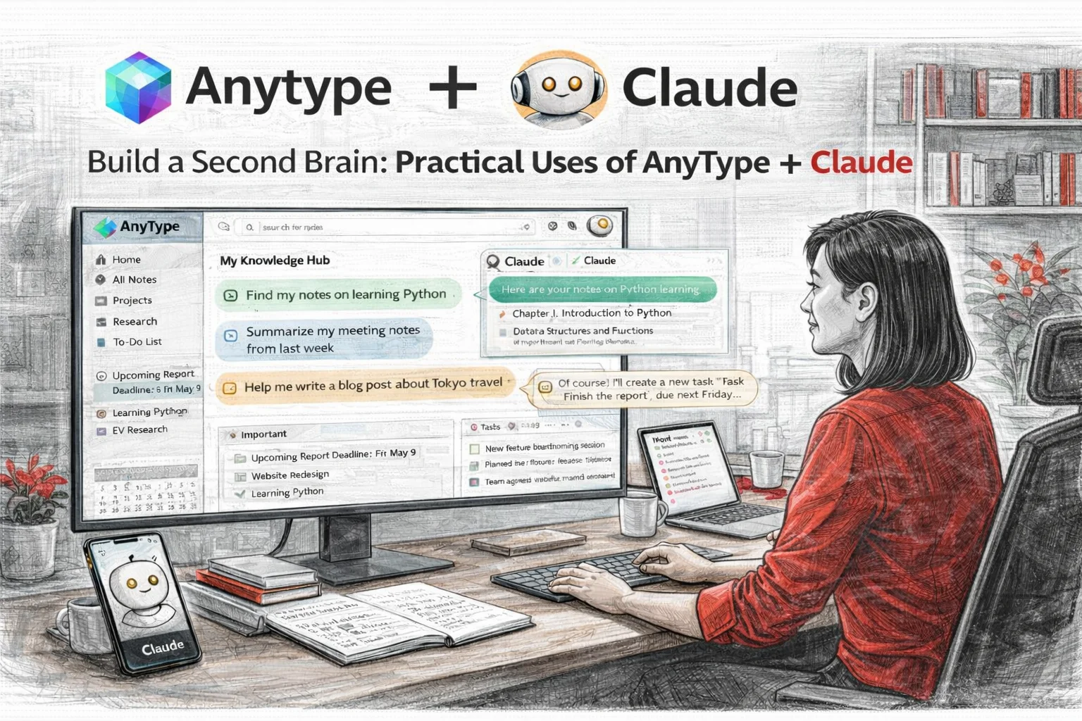 Anytype 使用心得：搭配 Claude 打造 AI 驅動的第二大腦，讓筆記活起來