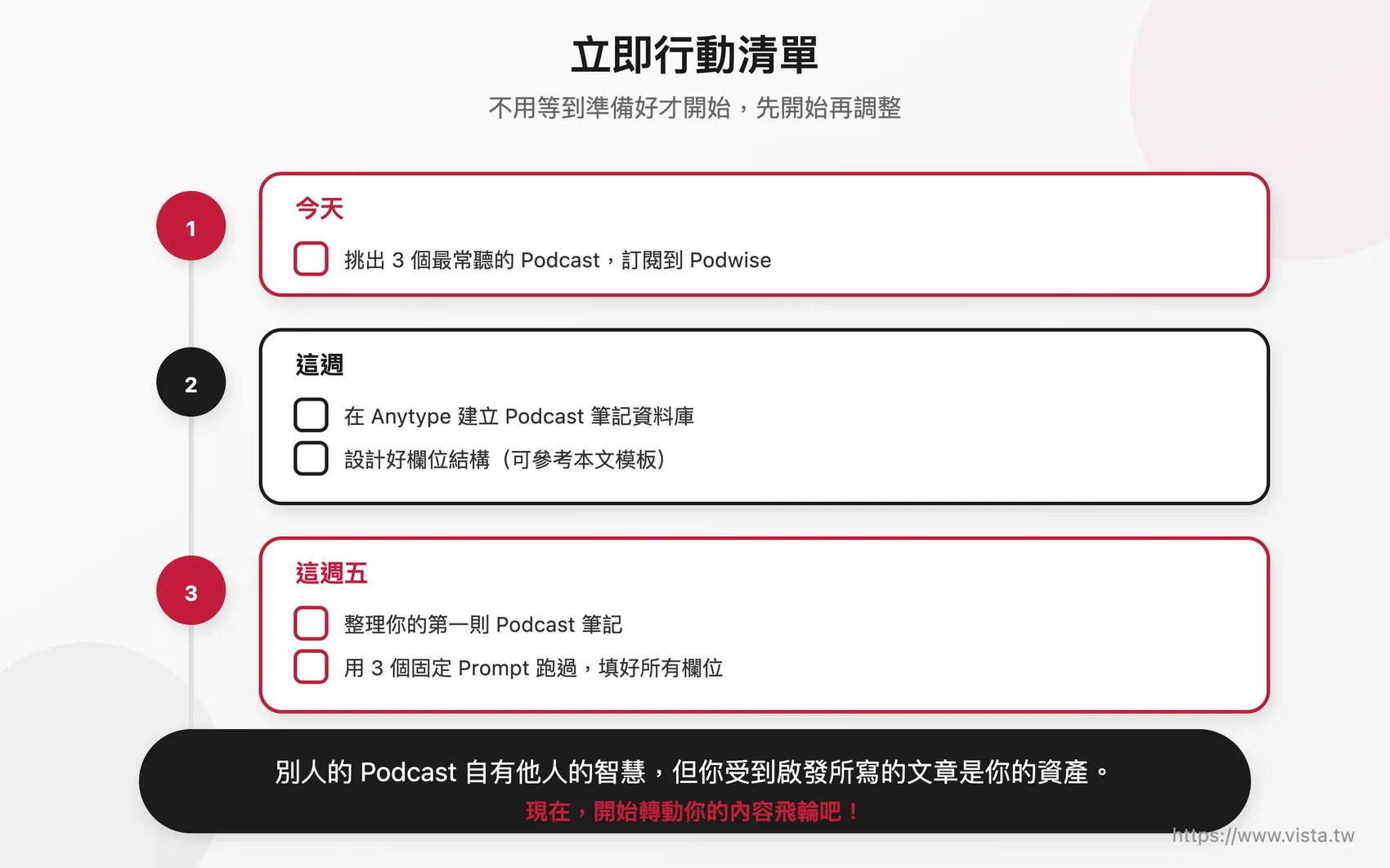 立即行動清單