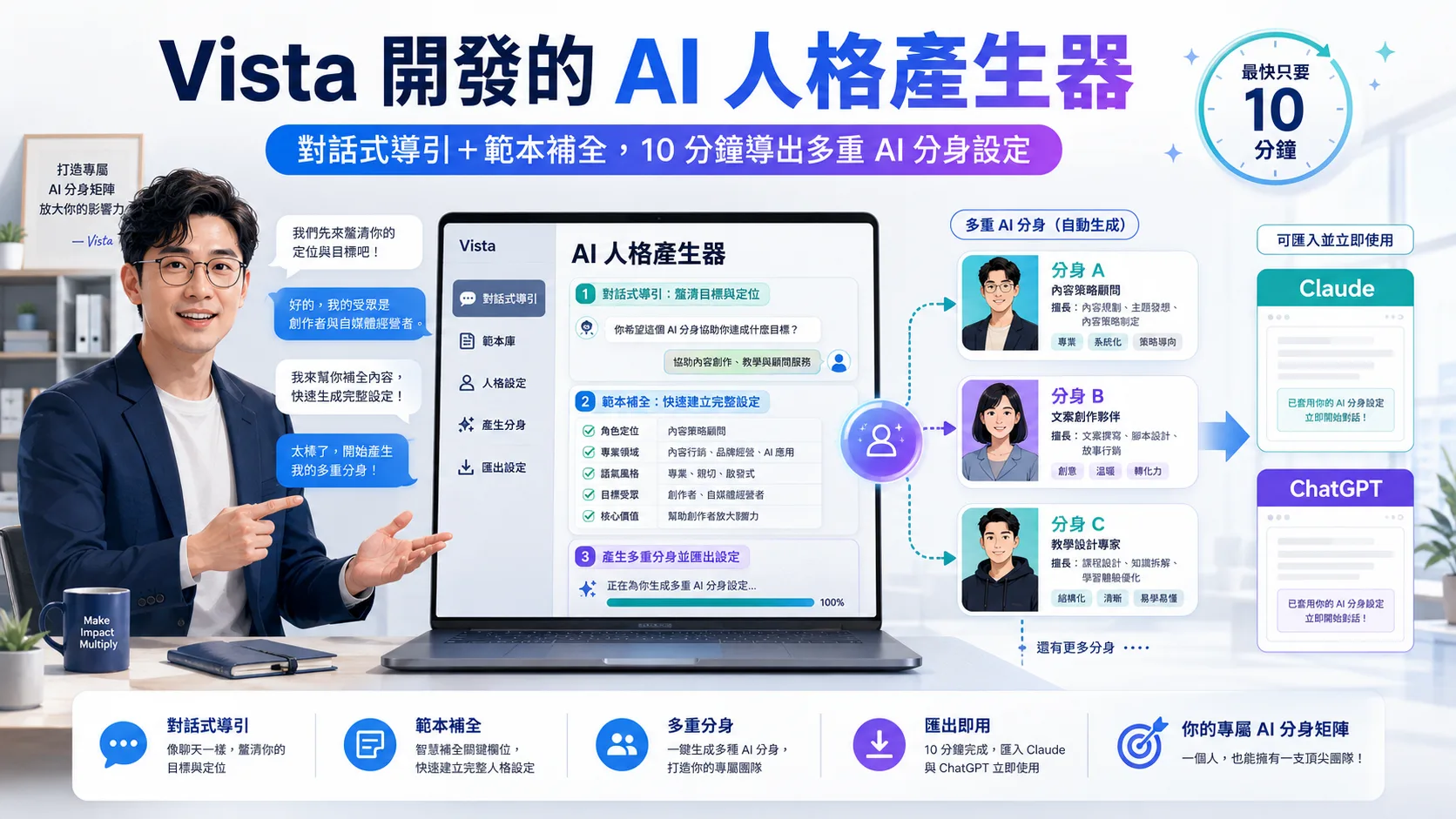 一個人，活成一支團隊：我做了一個「AI 人格產生器」，10 分鐘幫你設定好多重 AI 分身