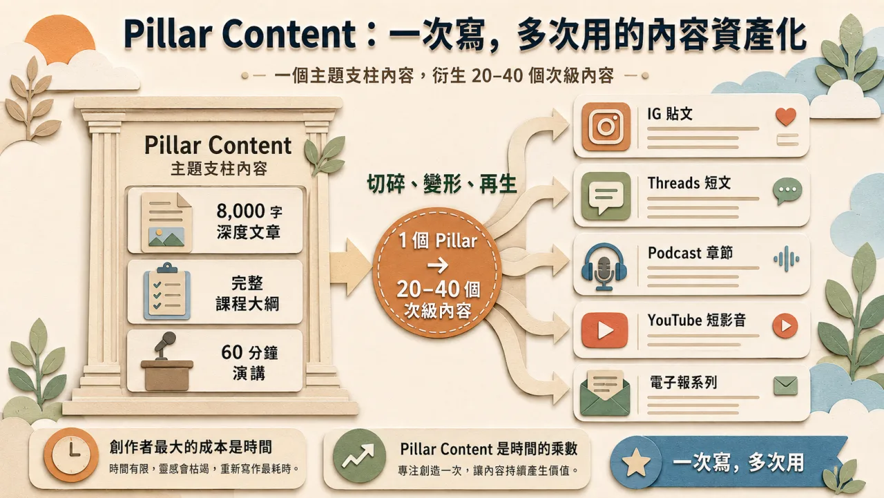 支柱內容:一次寫,多次使用
