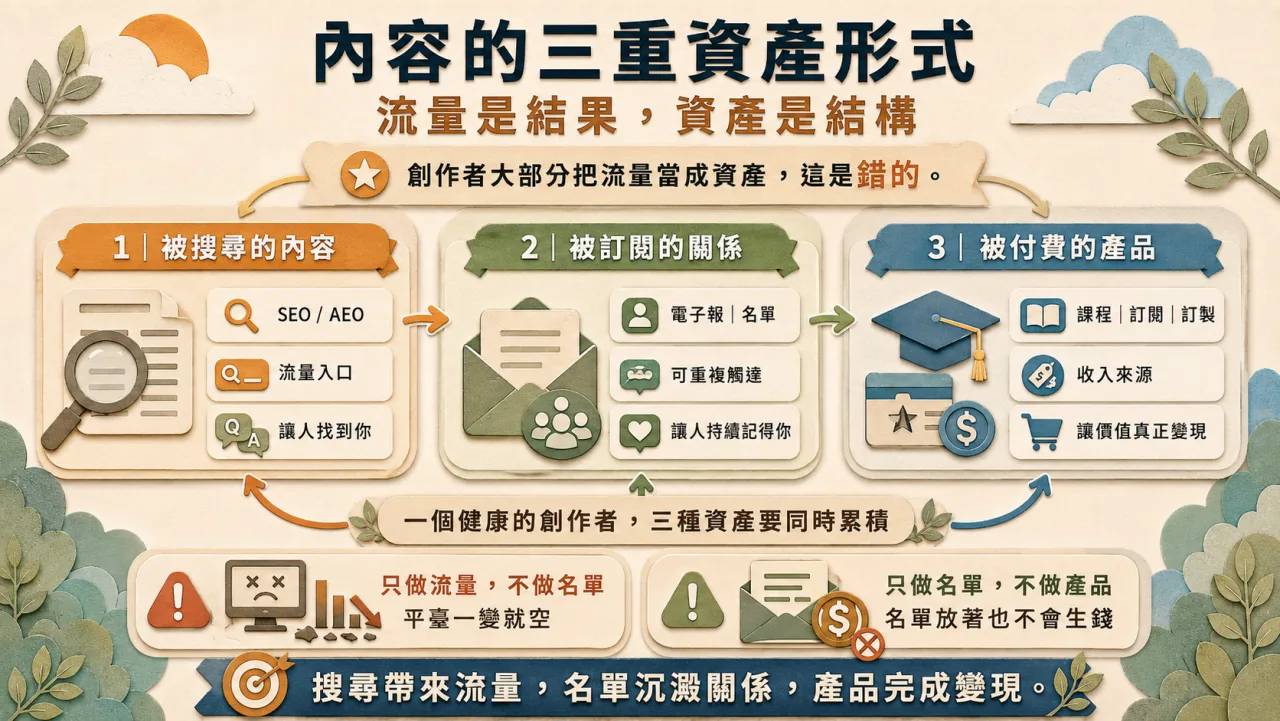內容的三重資產形式