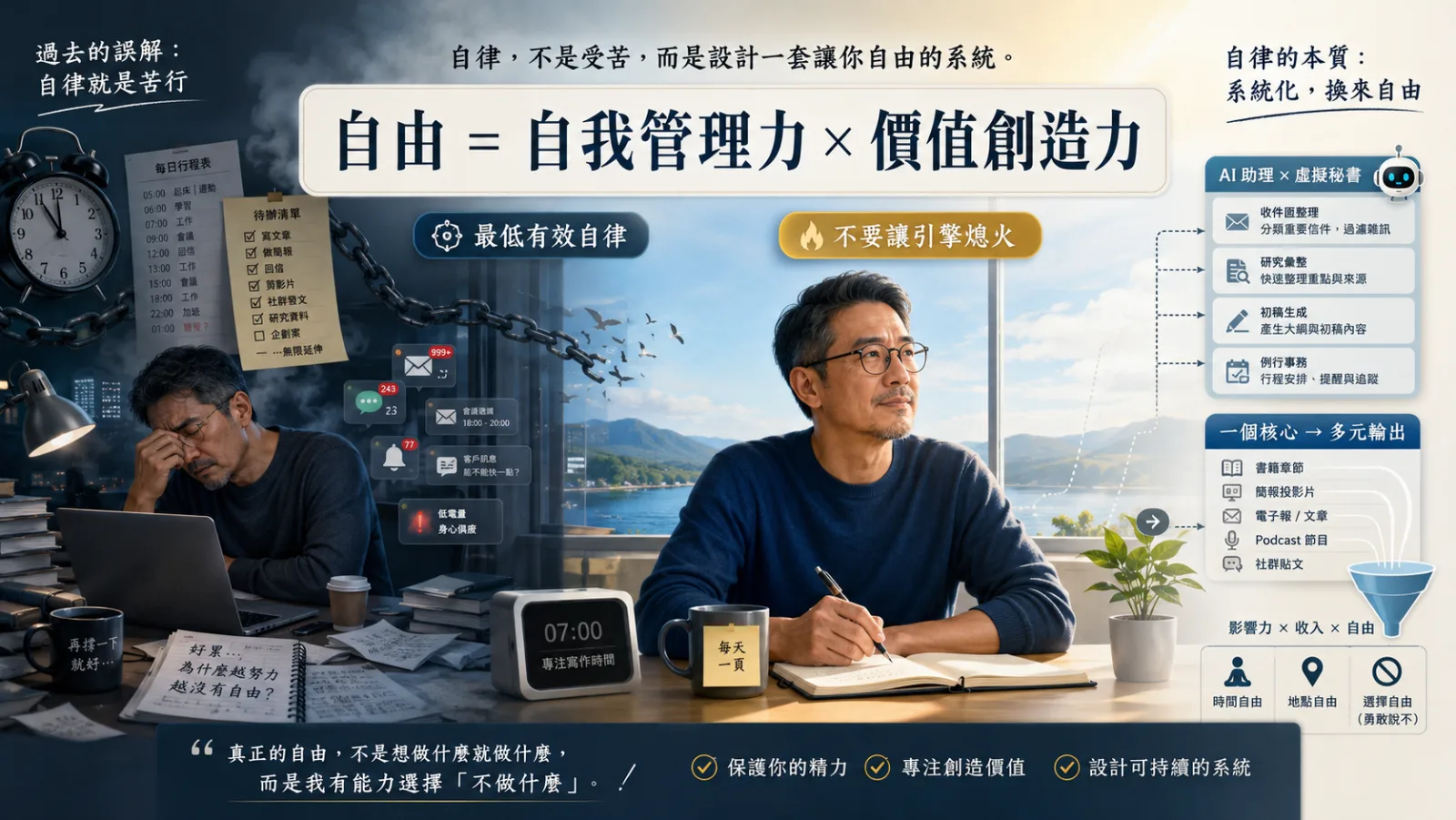 自律不是苦行，是自由的乘法：聽劉奕酉談《自律到自由的本事》