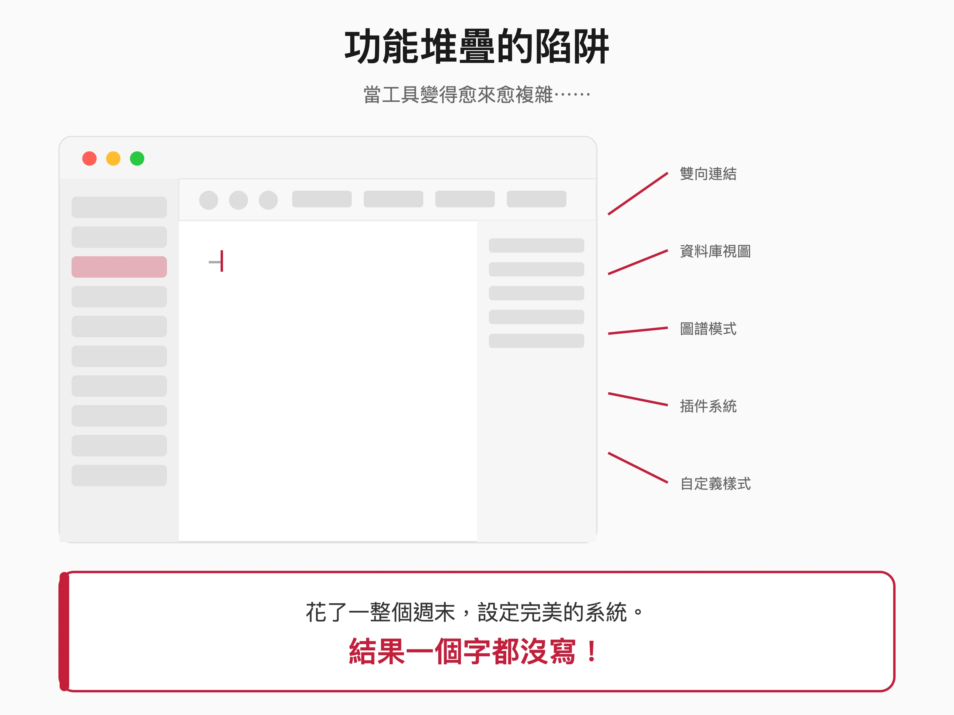功能堆疊的陷阱：每個工具都想做到最多，卻讓使用者更加迷失