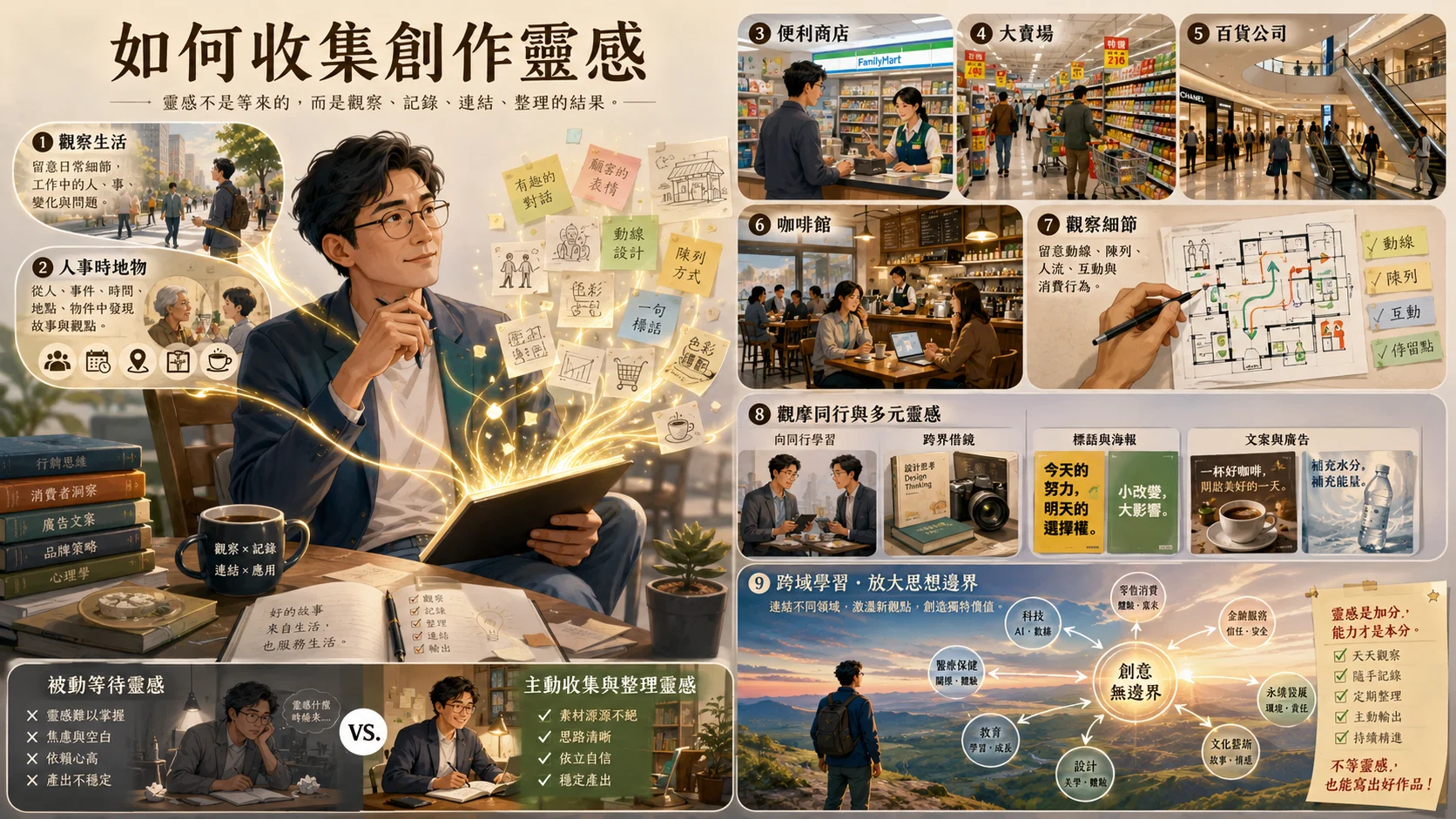 靈感是加分，能力才是本分：寫作教練主動收集創作靈感的九個場域與一套工作流