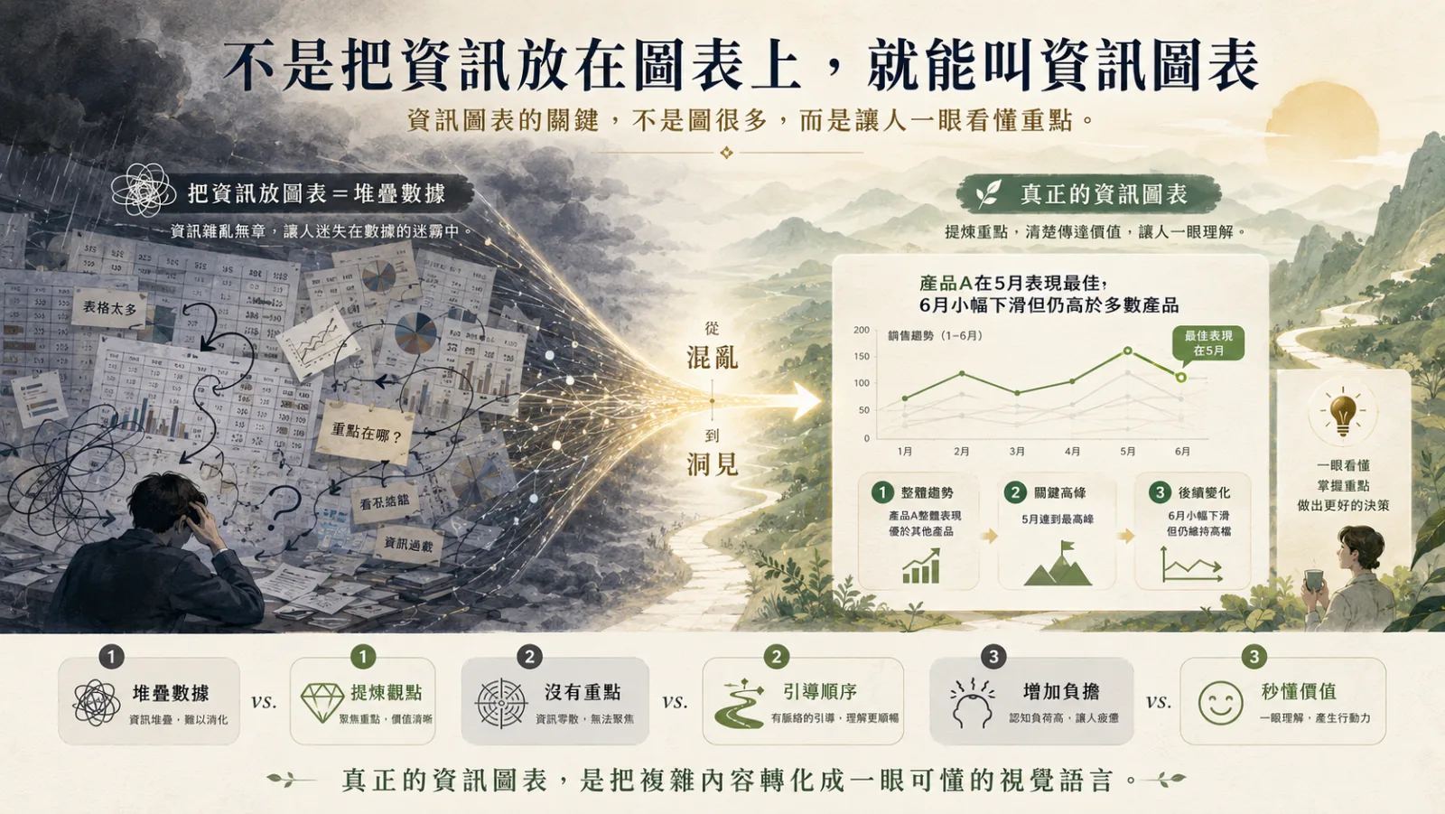 圖很美，卻沒人看懂重點：資訊圖表的三萬年演化，與內容工作者的三道檢查題