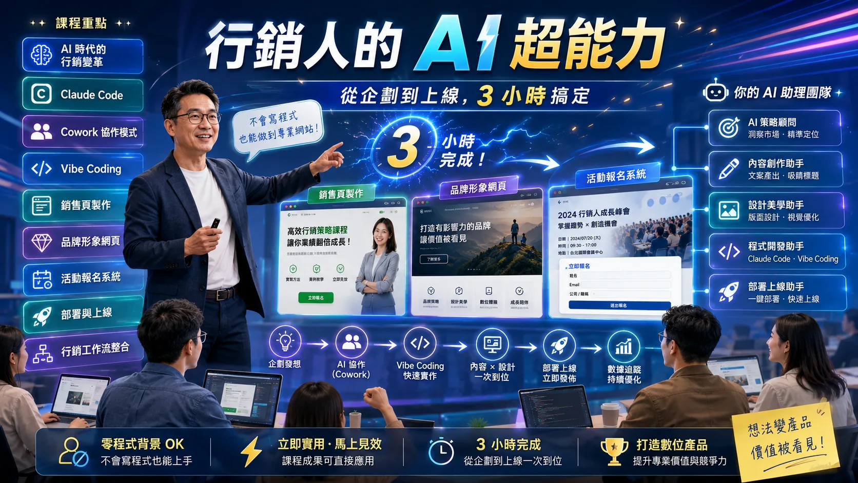 行銷人的 AI 超能力：用 Vibe Coding 把想法變成上線的銷售頁與品牌網站
