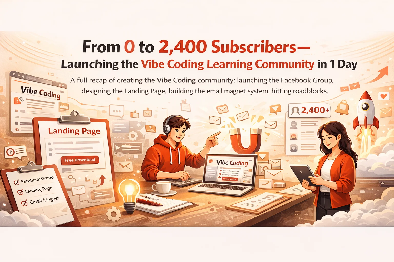 從 0 到 2,400 份名單——一天打造 Vibe Coding 社群的完整覆盤