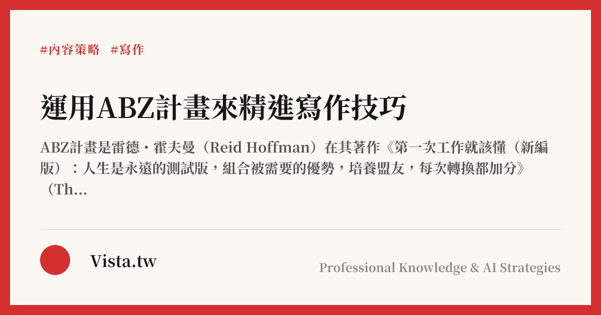 運用ABZ計畫來精進寫作技巧