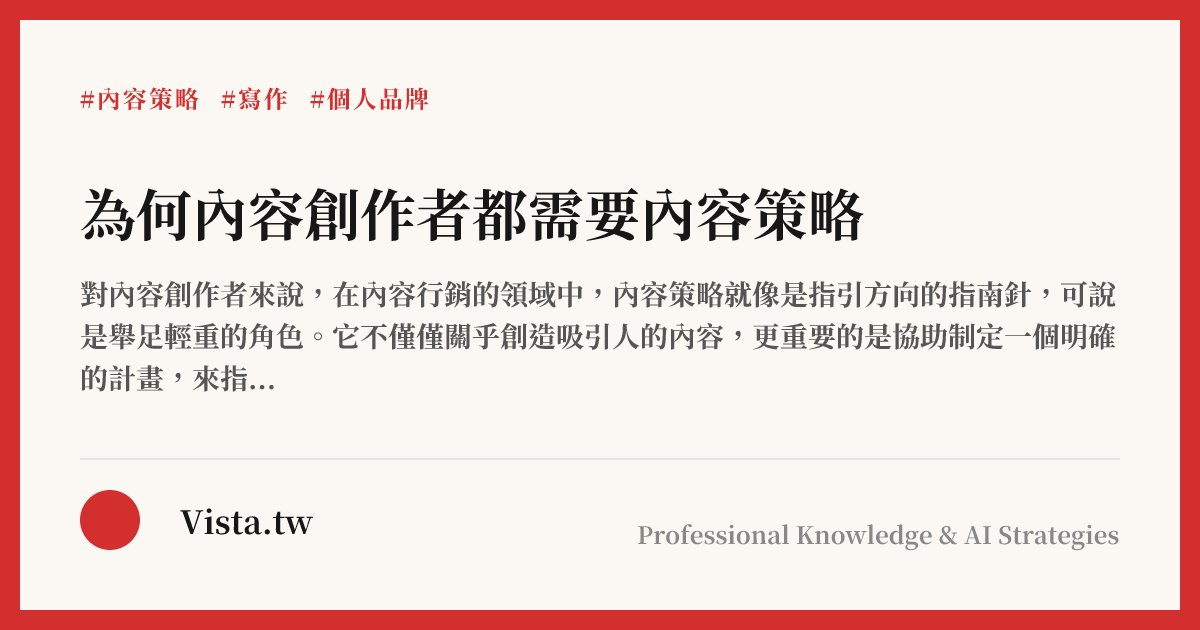 為何內容創作者都需要內容策略